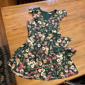 Parker Size Small Green Floral Dress